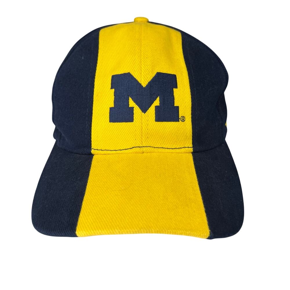 Vintage Nike Michigan Wolverines NCAA Blue Yellow Color Block Hat Cap